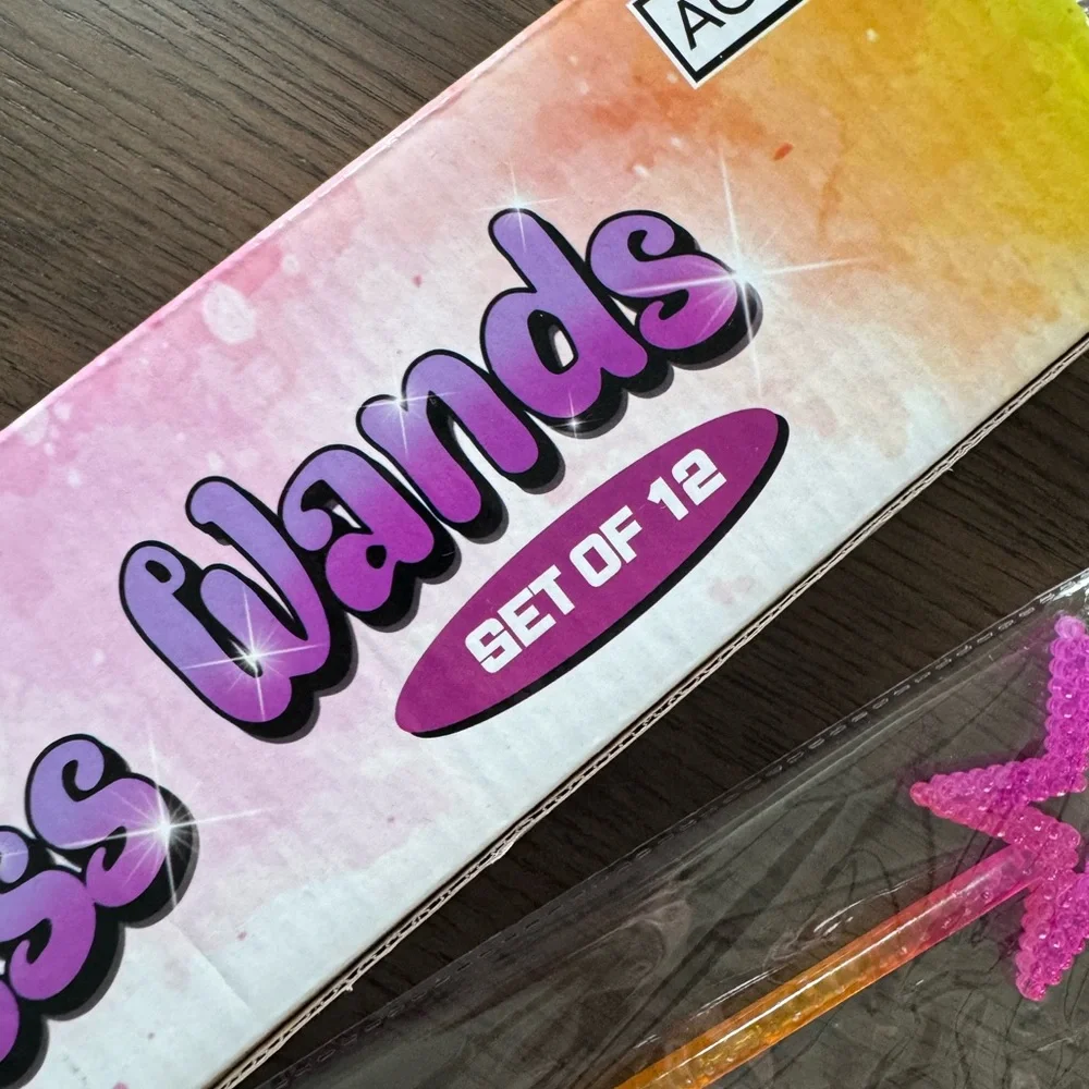 Set of 12 Brand New Colorful Gradient Princess Wands